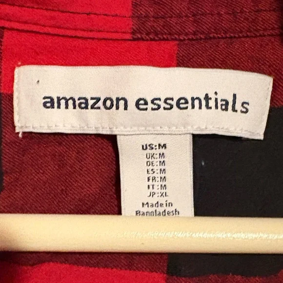 Amazon Essentials Red and Black Checkered Shirt - Picture 4 of 4
